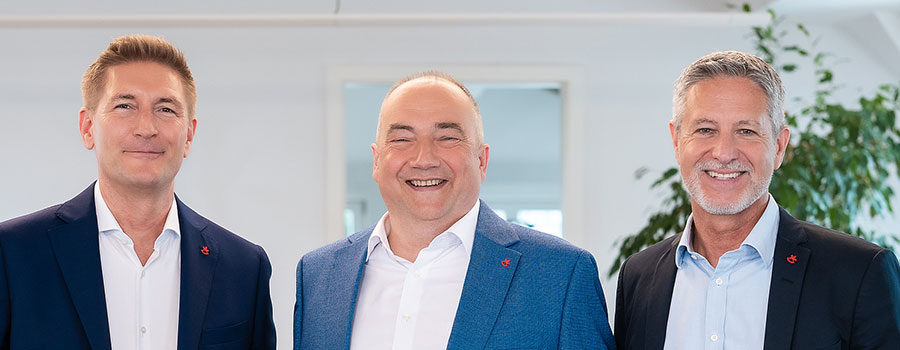 Florian Hess, Jens Pflüger und Christian Ulrich (von links nach rechts). Foto: Spielwarenmesse eG/Ingmar Wein